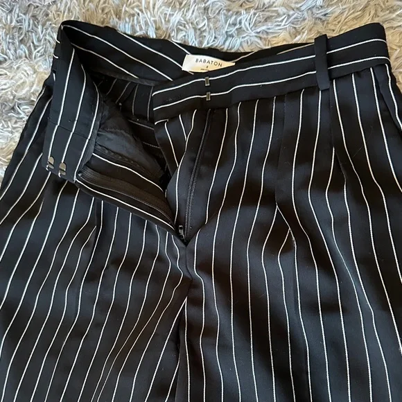 Babaton Women's Black and White Pinstripe Pants - Picture 5 of 13